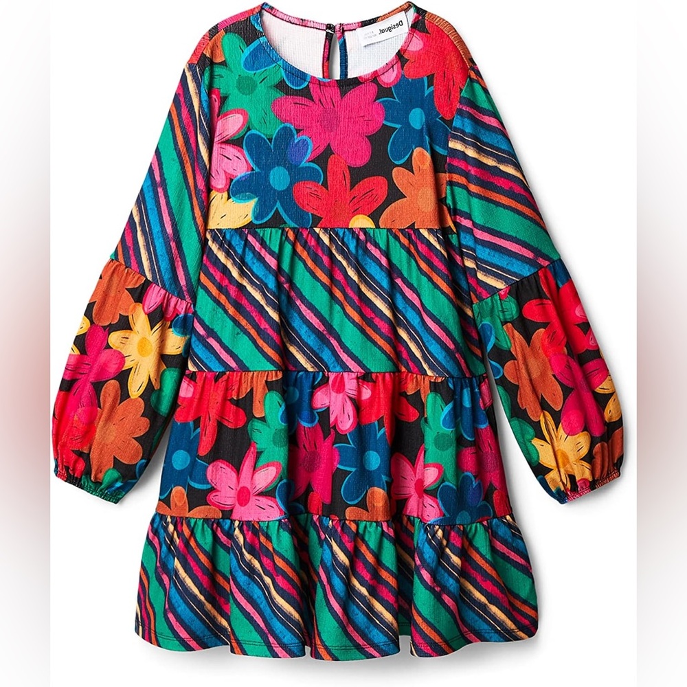 Colorful Floral Kids Dress